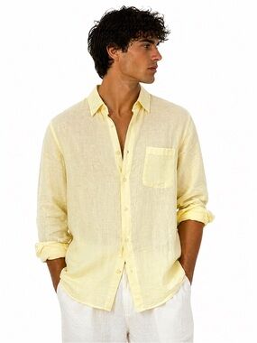Robert Talbott
Carmel Linen Shirt
XXL Yellow Button
Down Luxury Casual Men's